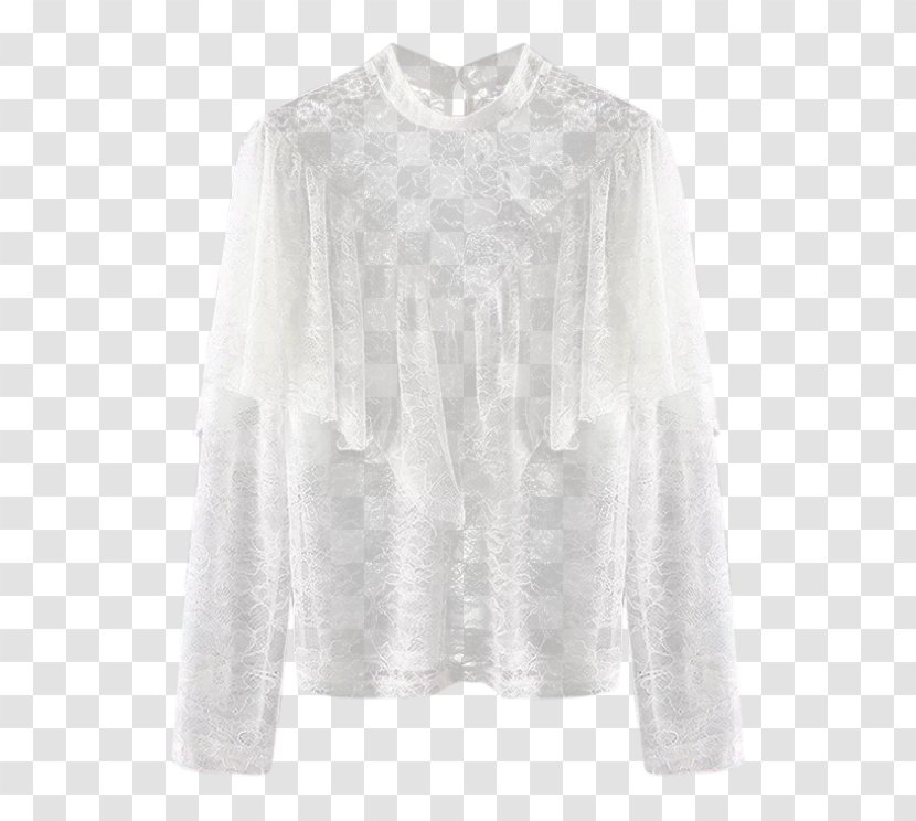 Blouse Lace Sleeve Décolletage Top - Shoulder - White Transparent PNG