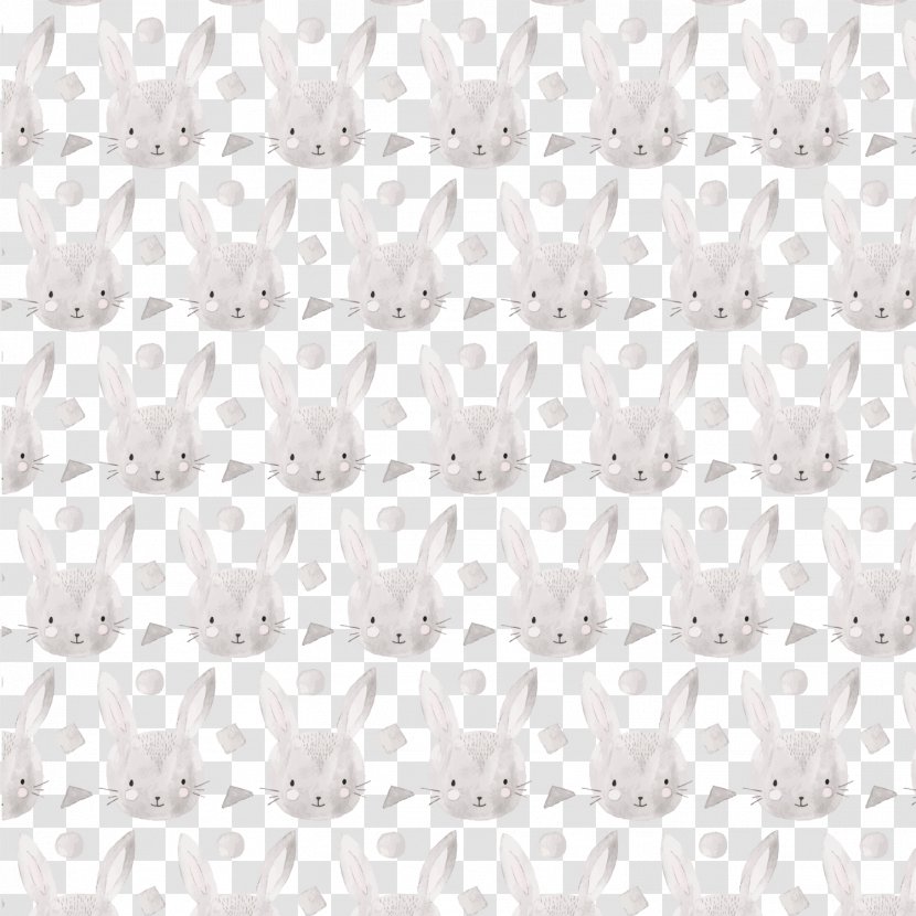 Textile Area Pattern - Point - Hand Painted Rabbit Head Vector Transparent PNG