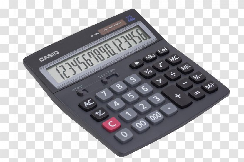 CASIO CALCULATOR Calucalor MS-20UC Casio SL-300NC Basic Calculator Large Display Tax Calc Transparent PNG