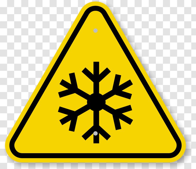 Ice Warning Sign Snow Symbol - Triangle - Frostbite Cliparts Transparent PNG