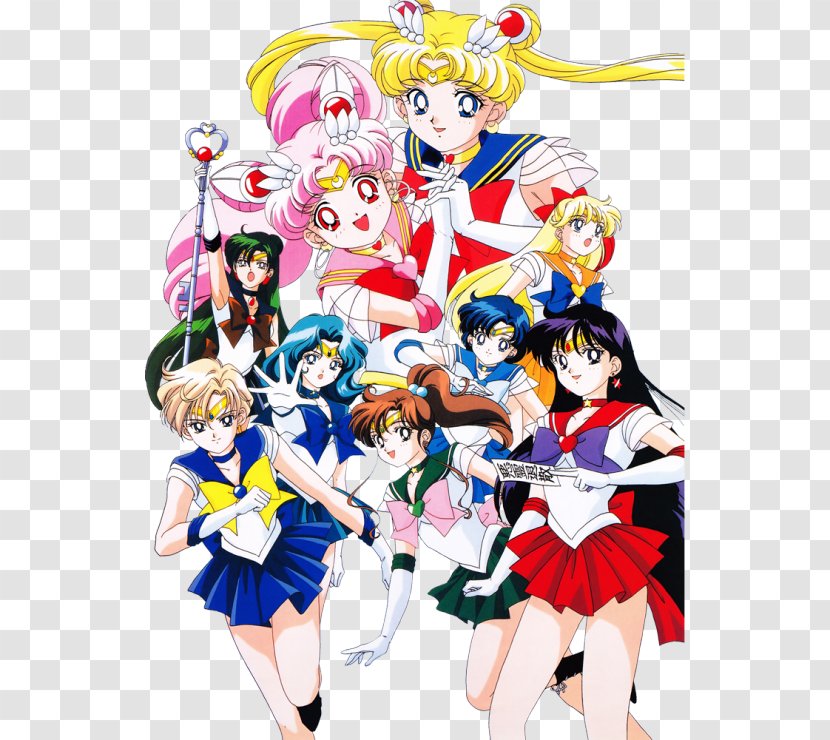 Sailor Moon Chibiusa Mercury Venus Neptune - Watercolor Transparent PNG