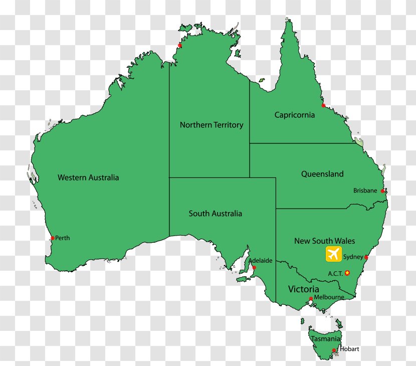 Australia Vector Map - Blue Transparent PNG