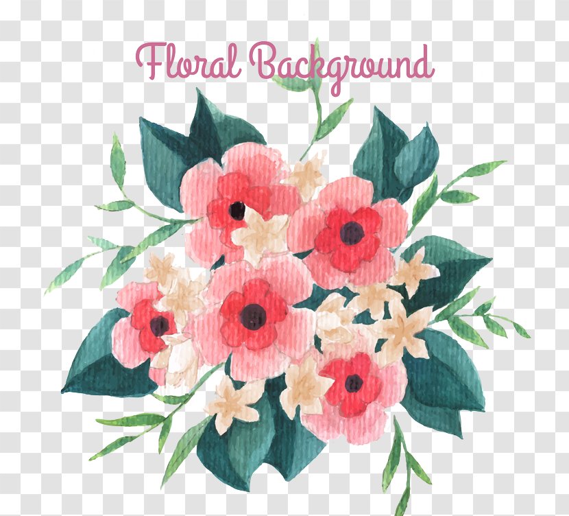Flower Bouquet Clip Art - Rose Family - Painted A Of Flowers Transparent PNG