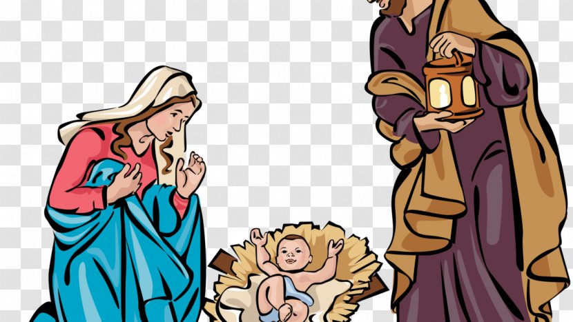 Christmas Graphics Clip Art Nativity Scene Holy Family Of Jesus - Cartoon Image Church Transparent PNG