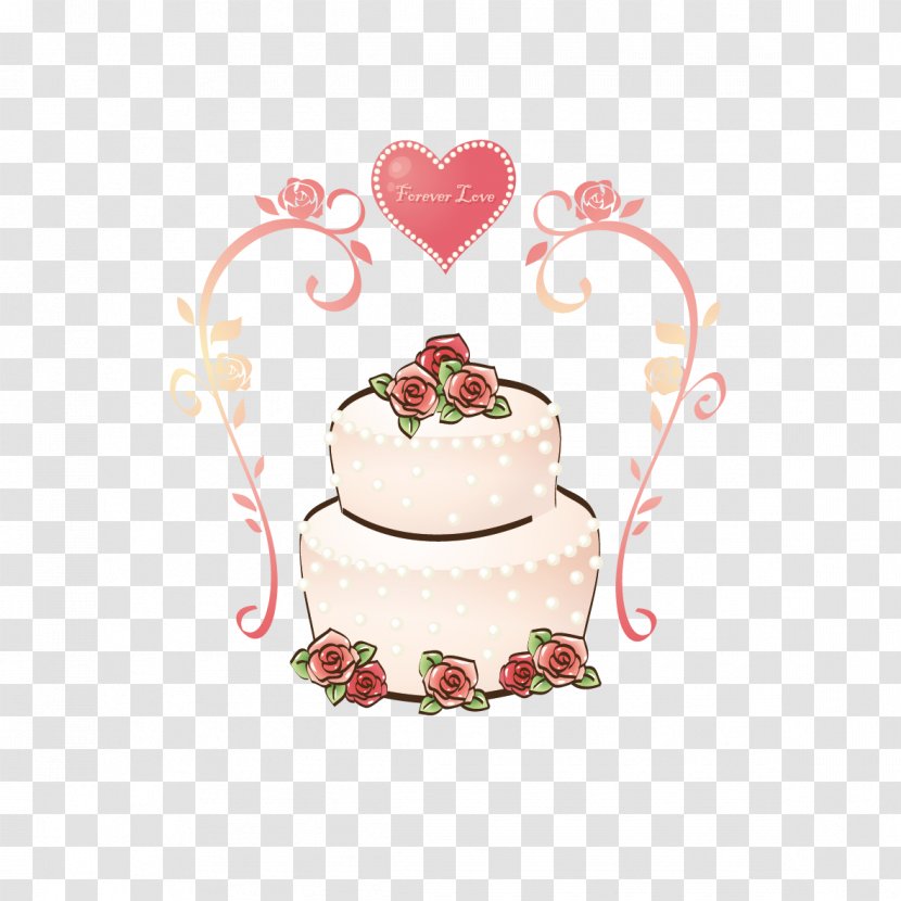 Wedding Cake Birthday Torte - Heart Transparent PNG