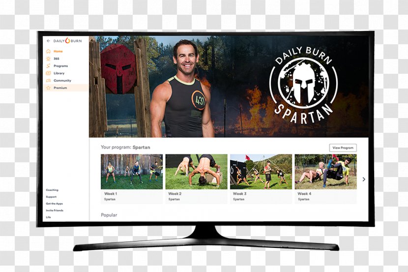 DailyBurn Exercise Beachbody LLC LCD Television Personal Trainer - Video - Dailyburn Transparent PNG