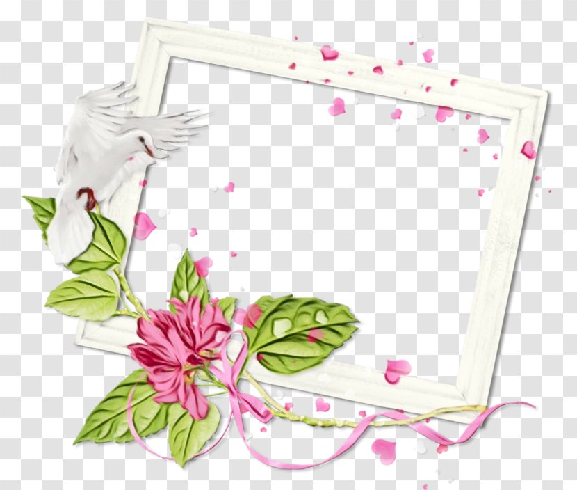 Pink Flower Frame - Plant - Paper Product Picture Transparent PNG