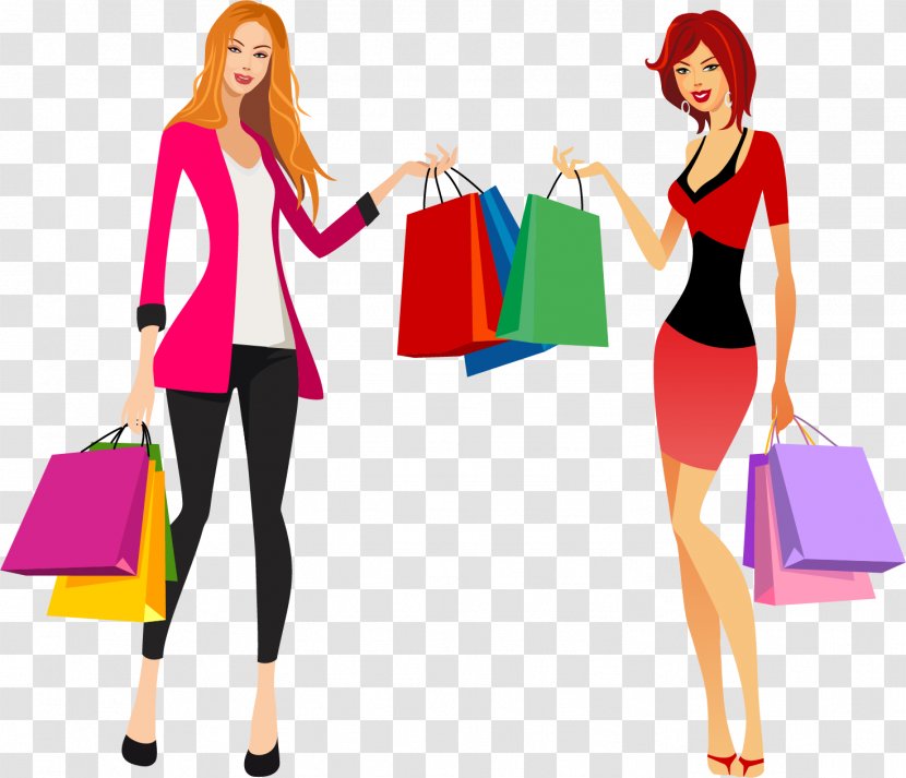 Shopping Fashion Clip Art - Tree - Hand-painted Women Vector Transparent PNG