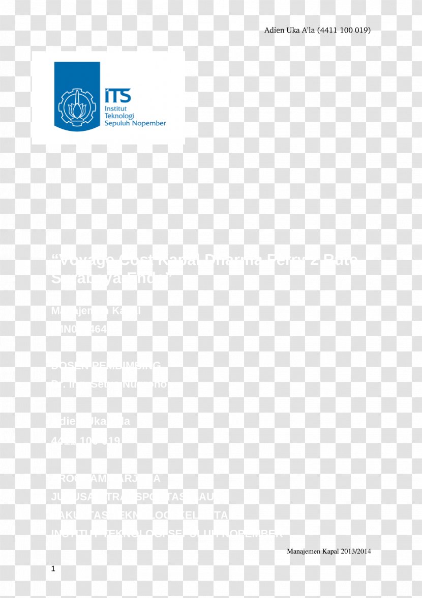 Sepuluh Nopember Institute Of Technology Document Product Design Angle - Text Transparent PNG