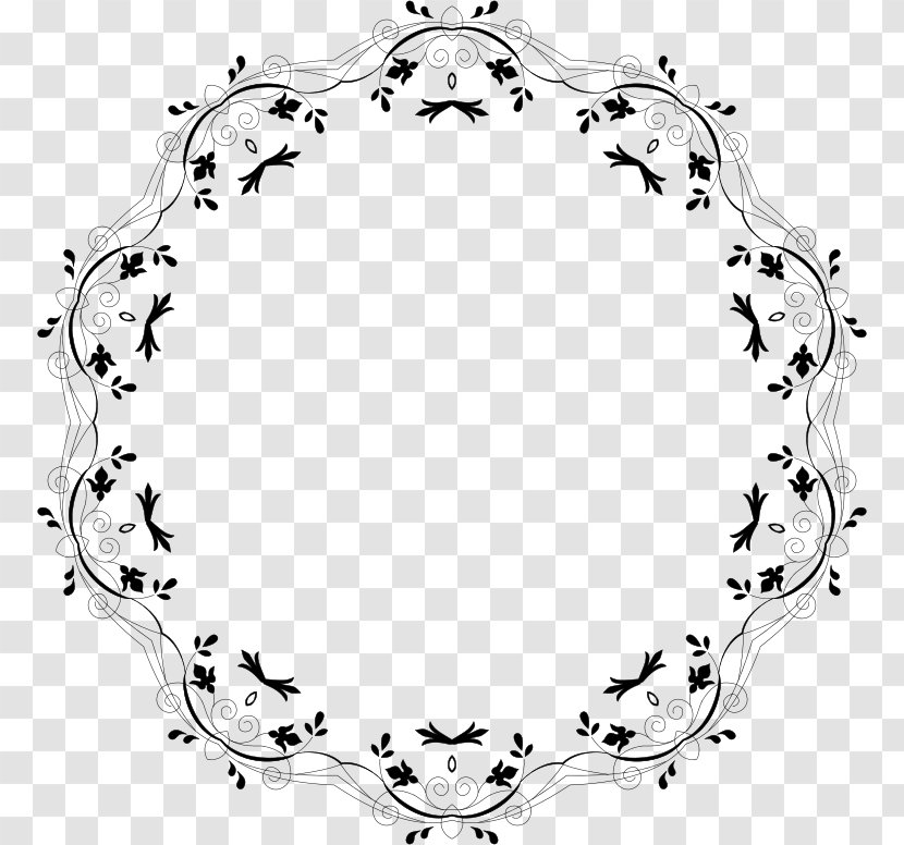 Line Art Black And White Clip - Symmetry - Picture Frame Transparent PNG