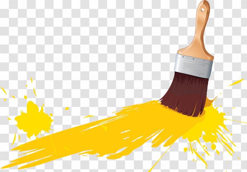 Paint Brushes Clip Art - Yellow Transparent PNG