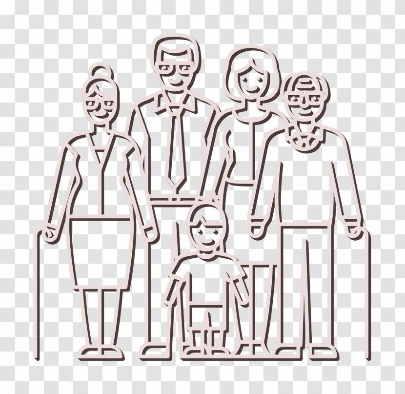 People Icon Married Couple Grandparents And Child Icon Girl Icon Transparent PNG