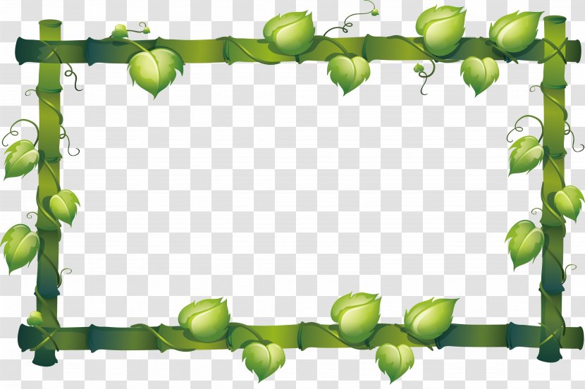 Frog Clip Art - Green Bamboo Border Transparent PNG