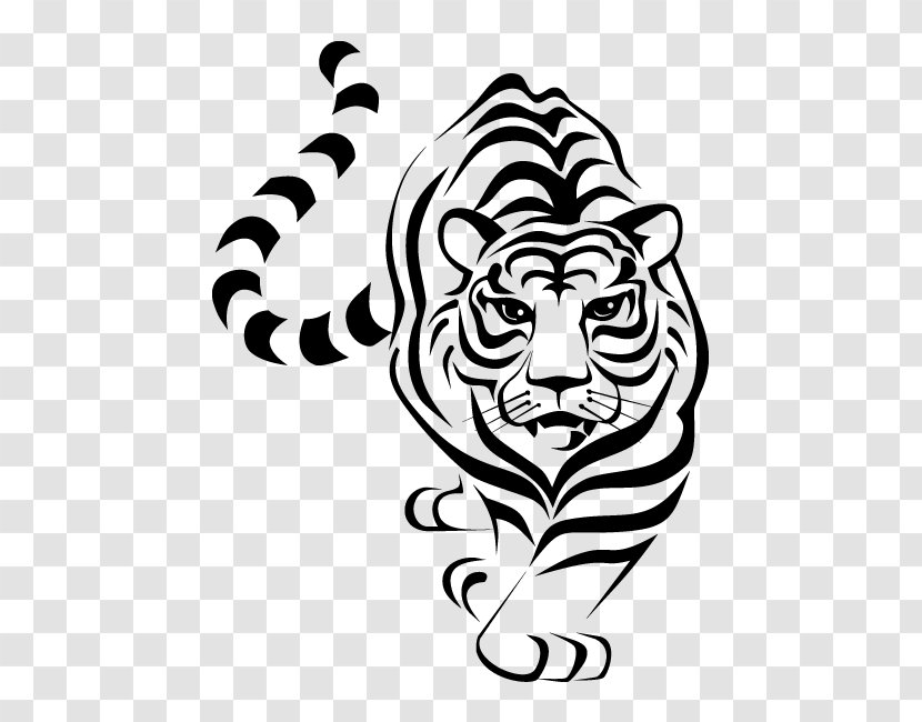Tiger Lion Silhouette Clip Art - Vertebrate Transparent PNG