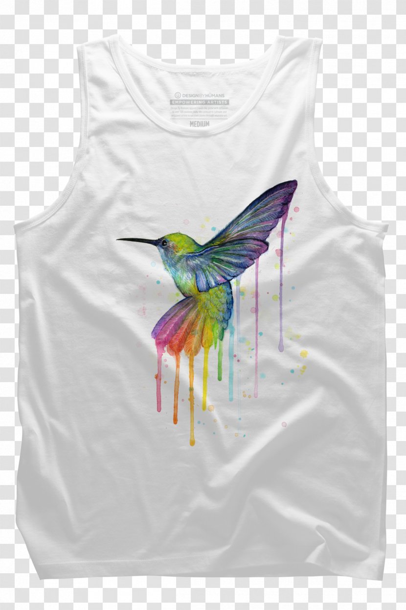 Hummingbird T-shirt Watercolor Painting Art - Wing - Hand-painted Transparent PNG