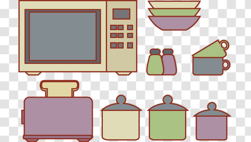 Kitchen Microwave Oven Bowl Home Appliance - Vector Transparent PNG