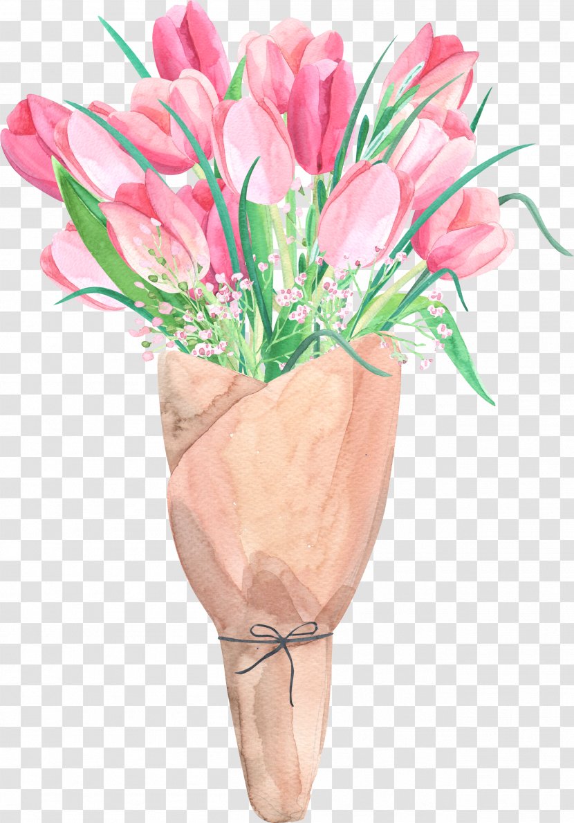 Floral Design Watercolor Painting Tulip Clip Art - Plant - Wrapped Up Tulips Transparent PNG