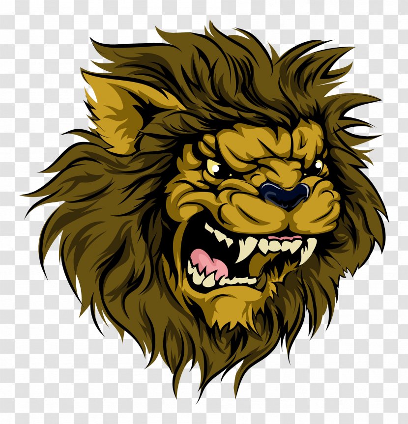 Lion Logo Mascot Illustration - A With Big Mouth Transparent PNG