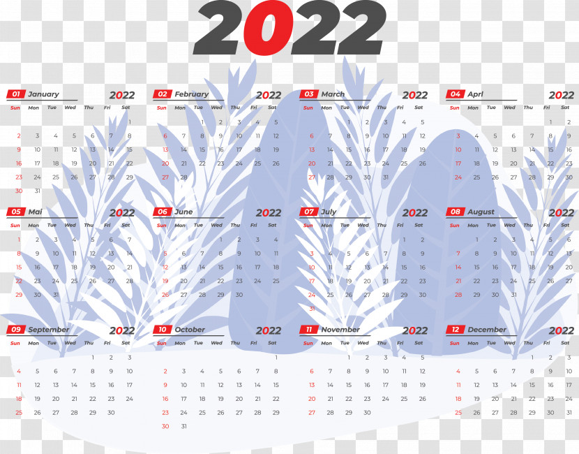 Printable 2022 Calendar 2022 Calendar Printable Transparent PNG