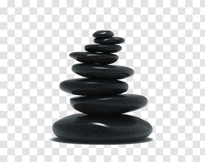 Stone Massage Rock Therapy Muscle - Black And White - Stacked Transparent PNG