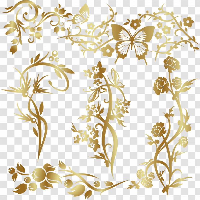 Wedding Invitation Paper Prom Party Floral Design - Invertebrate - GOLD LINE Transparent PNG