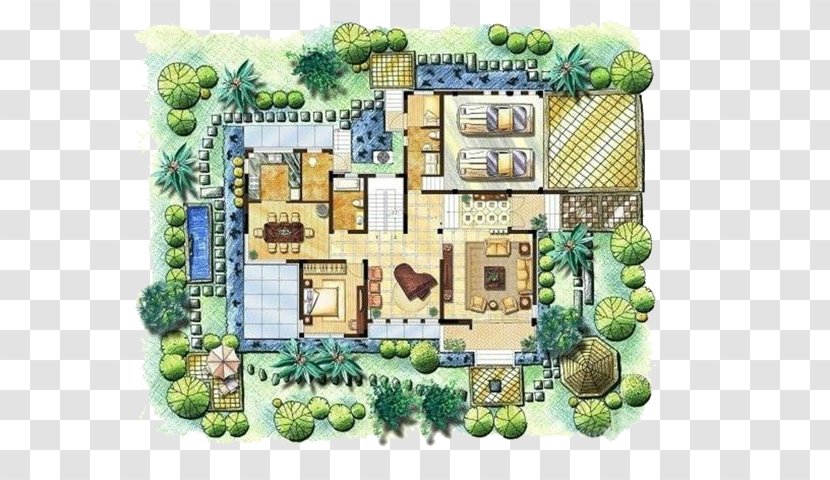 Floor Plan Architecture Building Villa - House Transparent PNG