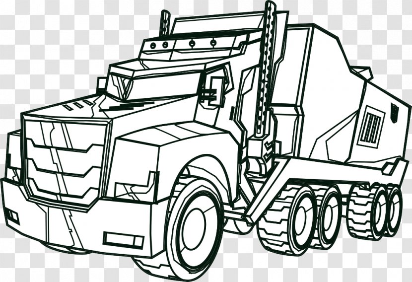 Optimus Prime Bonecrusher Drawing Line Art - Truck Transparent PNG