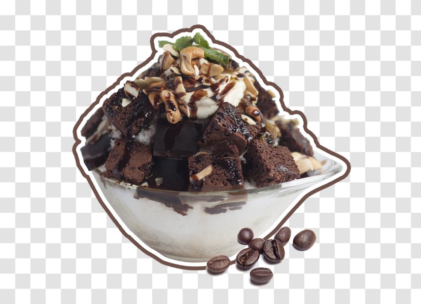 Sundae Chocolate Ice Cream Brownie Dame Blanche Syrup Transparent PNG