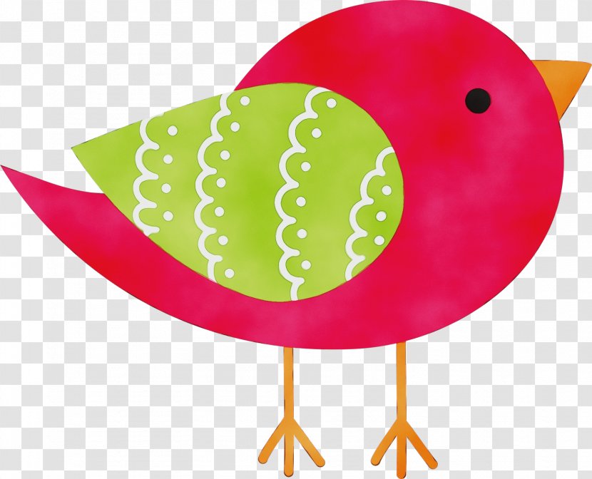 Leaf Watercolor - Bird - Pink Transparent PNG