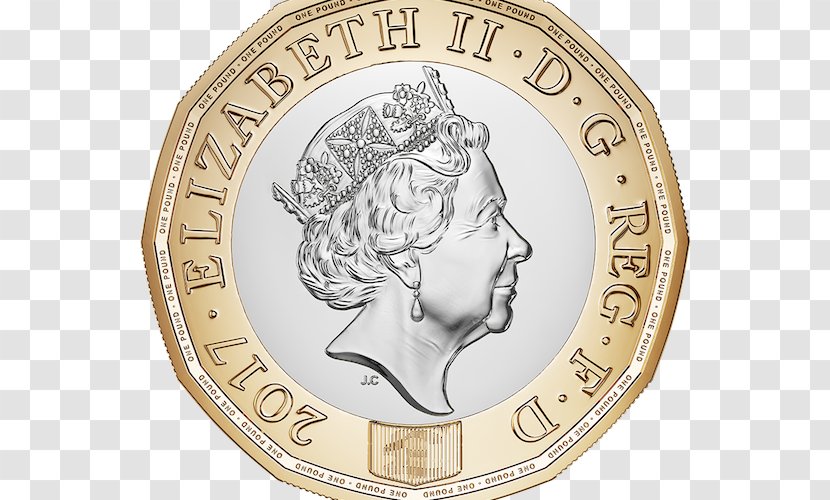 Royal Mint One Pound Silver Coin Sterling - Dollar Transparent PNG