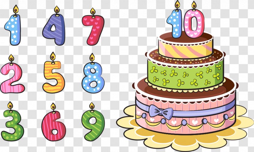Birthday Cake Cartoon - Decorating - Vector Numbers And Transparent PNG