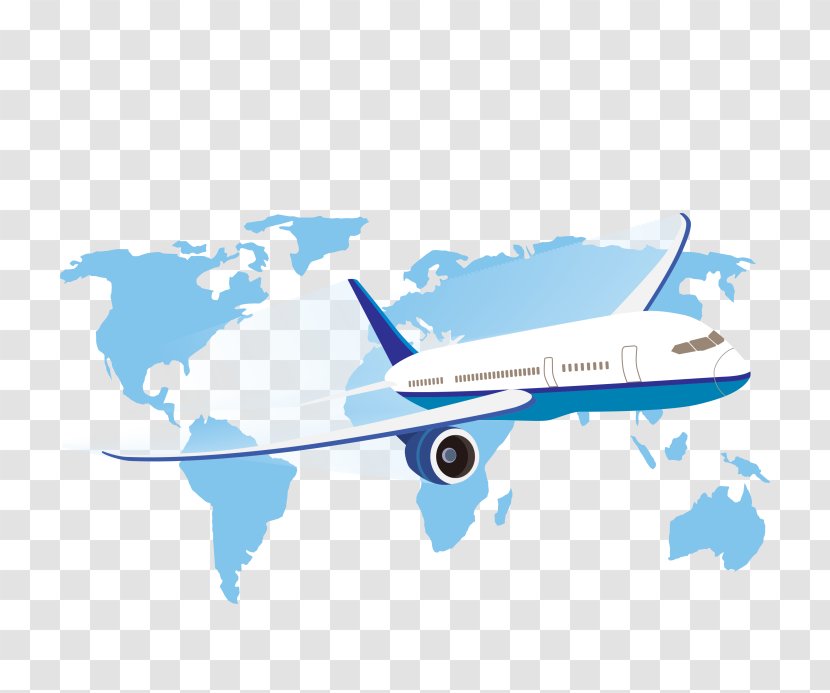 World Map Airplane - Air Travel Transparent PNG