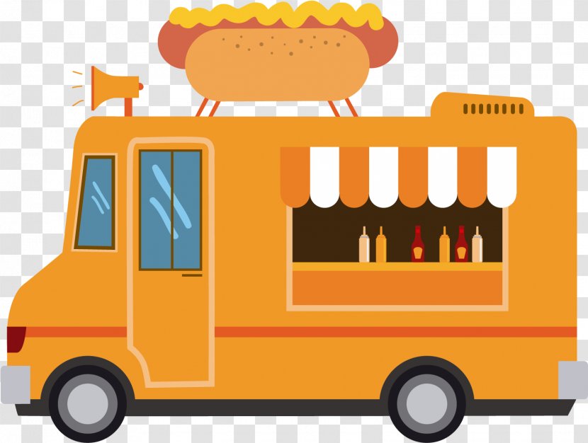 Cartoon School Bus - American Food - Street Transparent PNG