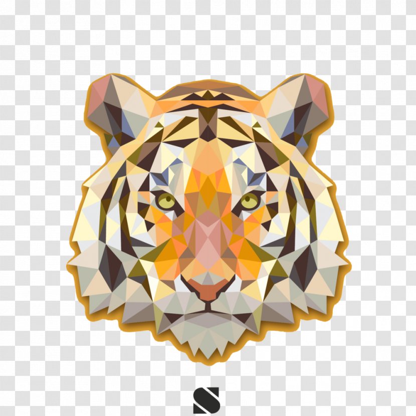 Lion Geometry T-shirt Triangle White Tiger - Geometric Shape Transparent PNG