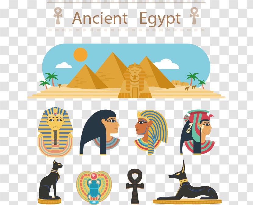 Egyptian Pyramids Ancient Deities - Artwork - Egypt Cartoon Elements Transparent PNG