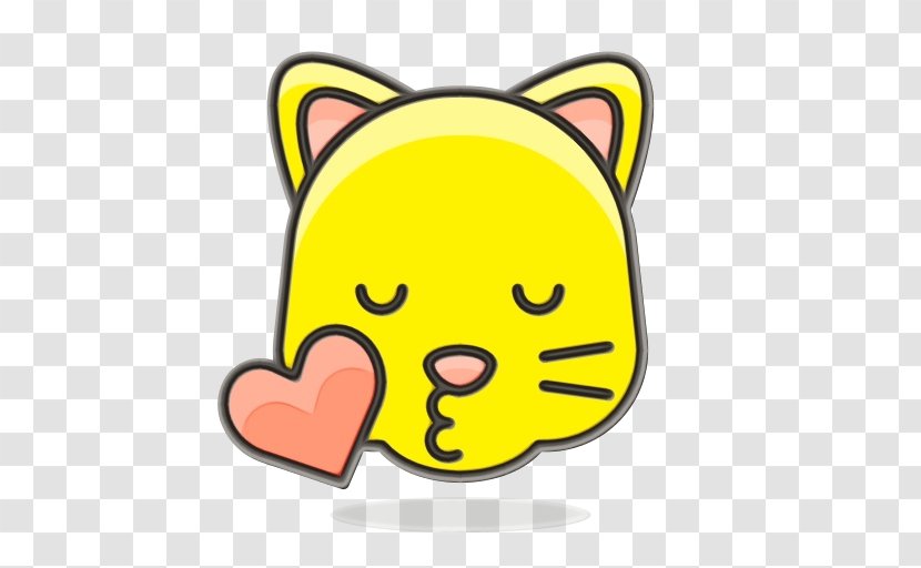 Heart Emoji Background - Yellow - Whiskers Snout Transparent PNG