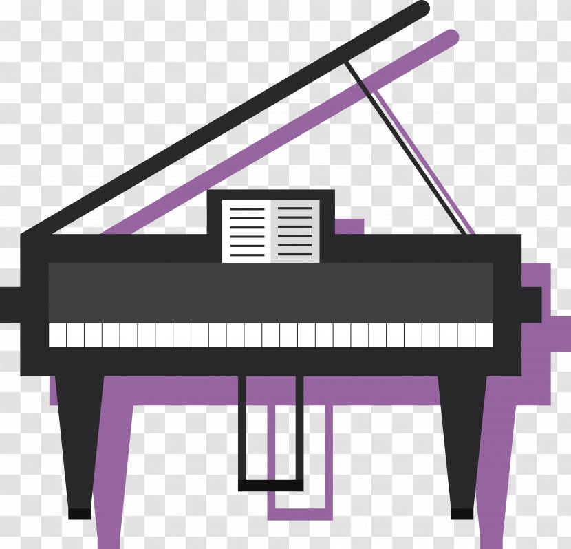 Piano Musical Keyboard Cartoon Drawing - Flower - Vector Icon Transparent PNG