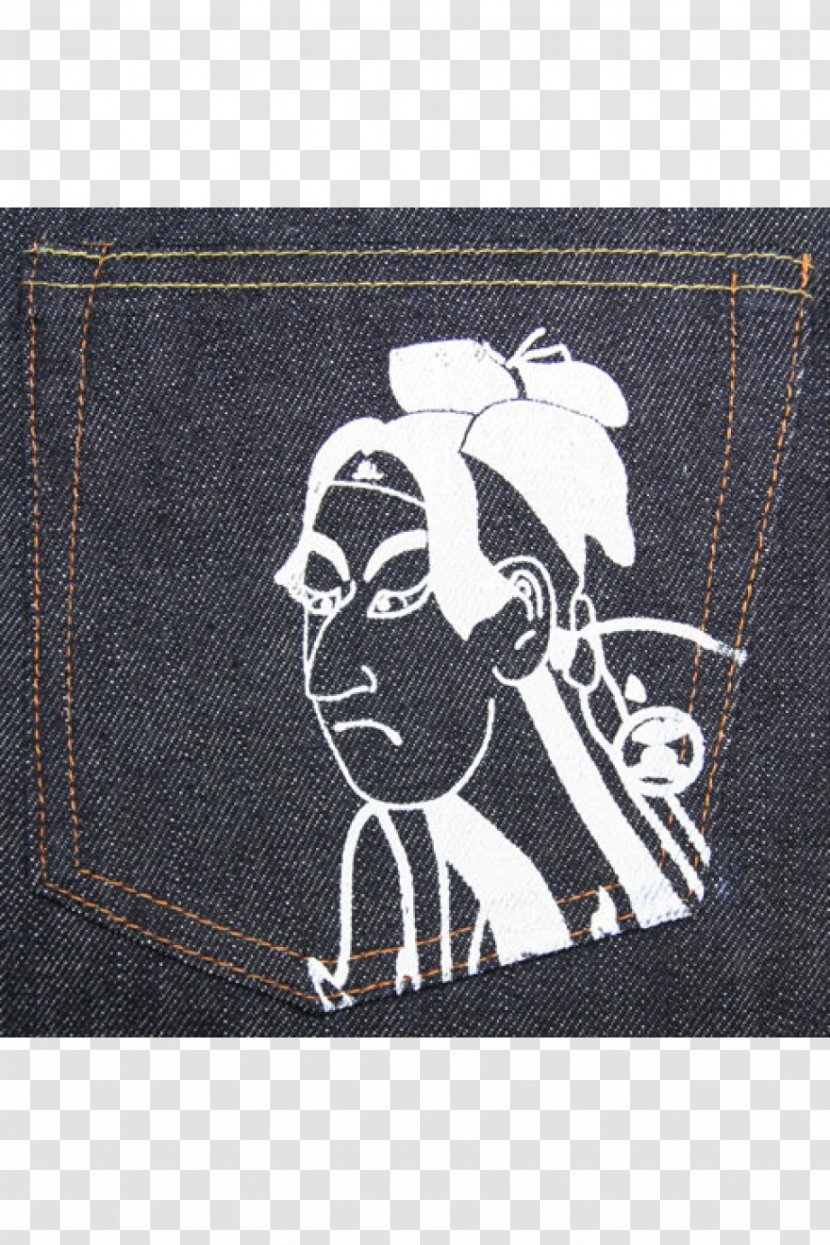 Screen Printing Momotarō Silk Textile Jeans - Samurai Transparent PNG