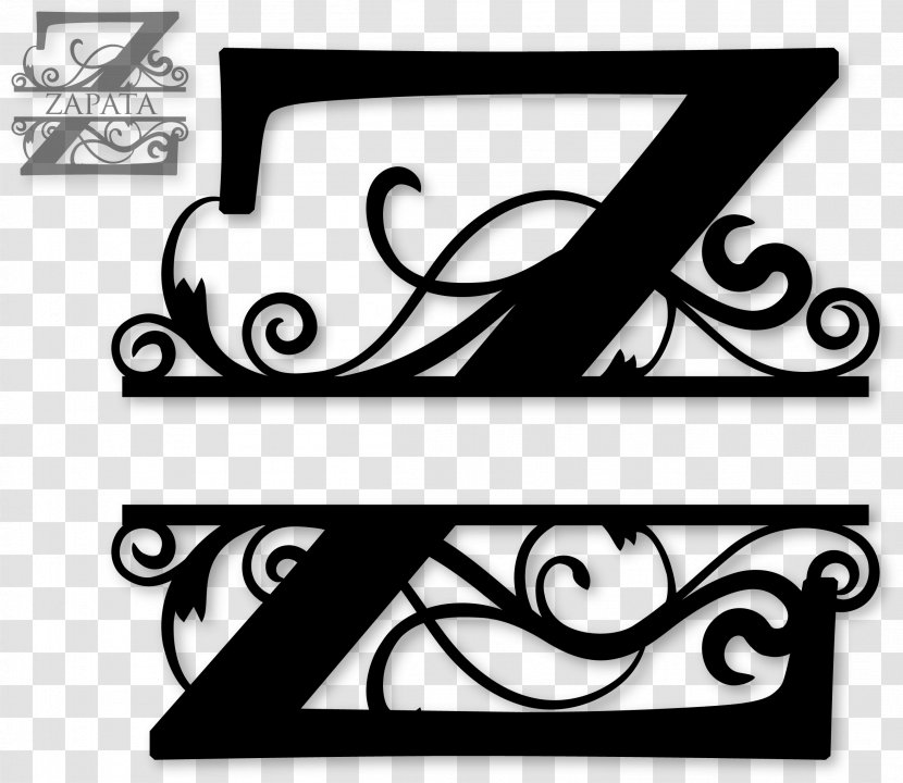 Letter Alphabet Monogram Initial Decal - Black Transparent PNG