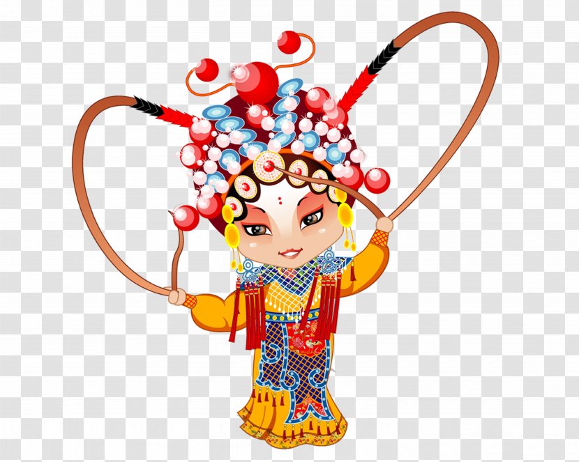 Beijing Peking Opera Cartoon - Ironon - Characters Transparent PNG