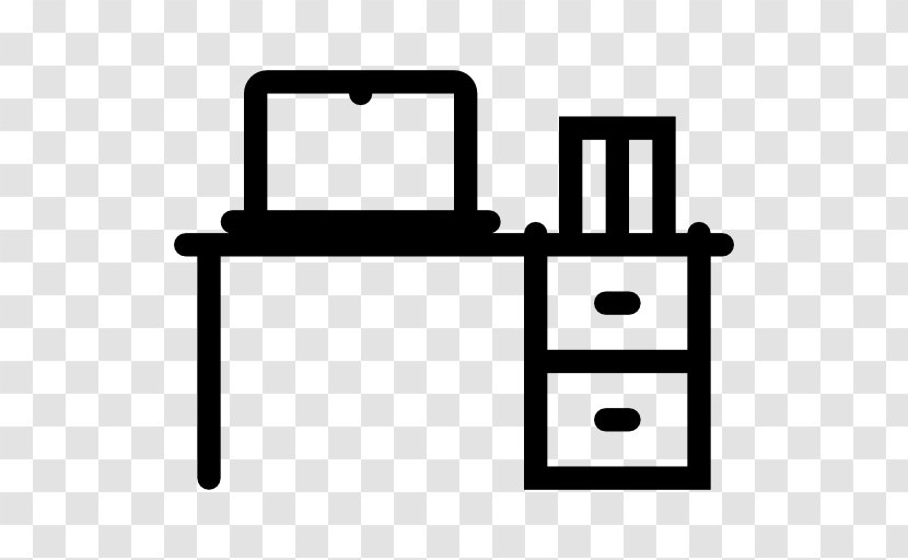 Table Furniture Office Desk - Black And White Transparent PNG