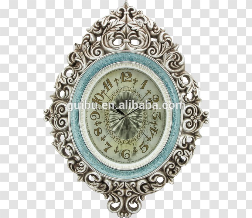 01504 Silver Clock Locket Font Transparent PNG