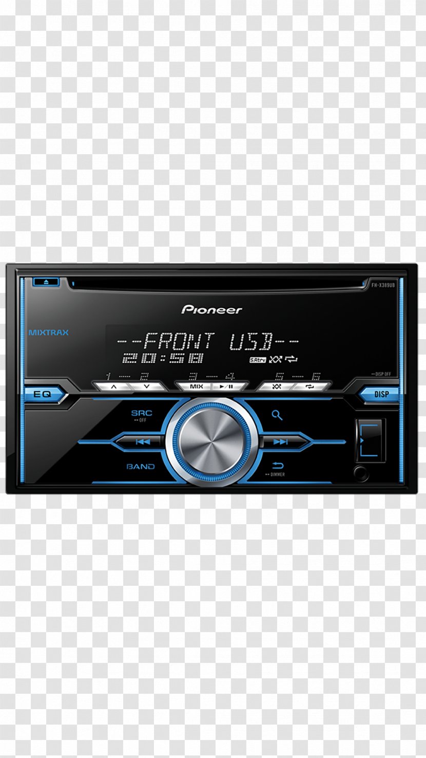 Pioneer FH-X720BT Double Din Car Stereo For MIXTRAX EZ/iPod/iPhone And Android Media Access Vehicle Audio ISO 7736 Transparent PNG