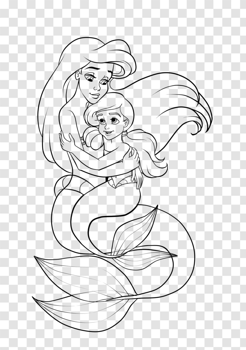 Ariel Melody Coloring Book Drawing Belle - Heart - Mermaid Transparent PNG