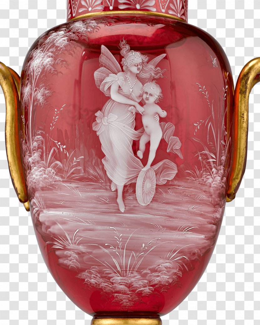 Vase Cranberry Glass Art Engraving - Tableglass Transparent PNG