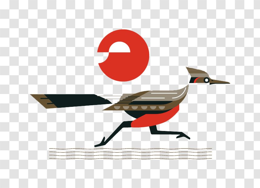 Bird Wile E. Coyote And The Road Runner Illustration - E - Crane Pattern Material Transparent PNG