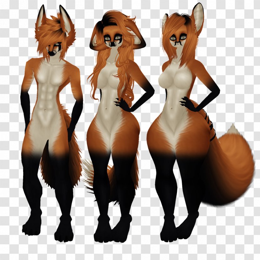 Red Fox Cat Fur Character Tail Transparent PNG