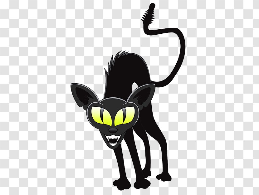Black Cat Kitten Halloween Clip Art - Snout Transparent PNG