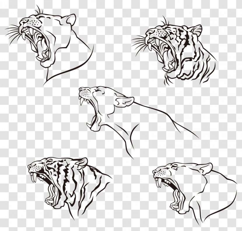Tiger Leopard Black Panther Wildcat Felidae - Body Jewelry - Mouth Of The Vector Transparent PNG