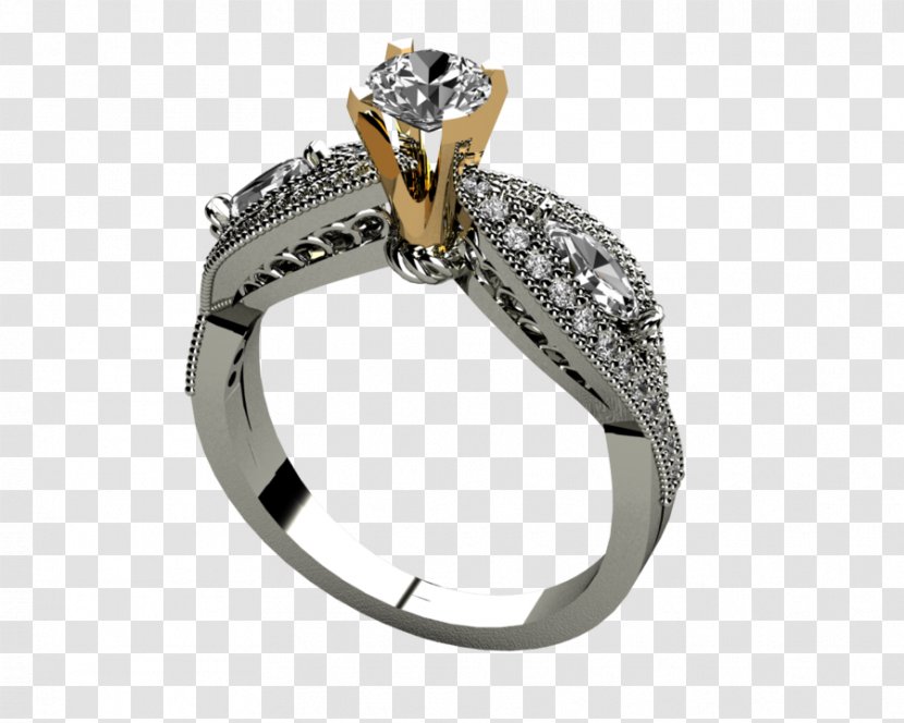 Wedding Ring Diamond Jewellery - Platinum Transparent PNG